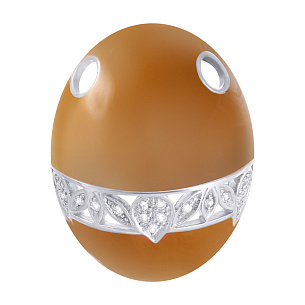 Подвеска из серебра с эмалью, фианитом