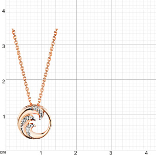 Колье из красного золота с фианитом