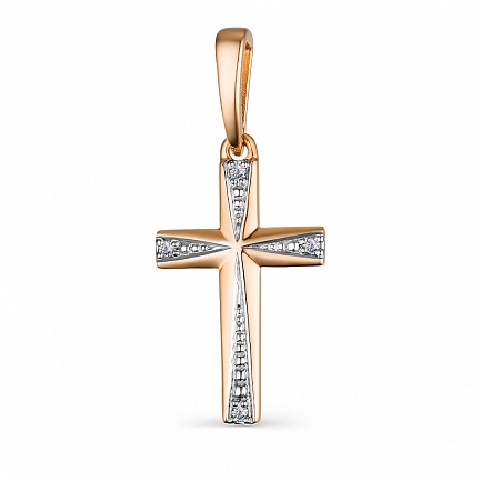 Подвеска из красного золота с бриллиантами