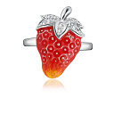 Кольцо из серебра с фианитом, эмалью