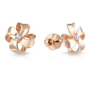 Пусеты из красного золота с фианитом