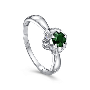 Кольцо из серебра с изумрудом