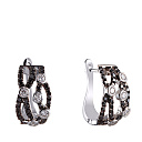 Серьги с английским замком из белого золота с бриллиантами