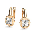 Серьги с английским замком из красного золота с бриллиантами