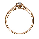 Кольцо из красного золота с бриллиантом