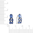 Серьги из белого золота с бриллиантами, сапфирами