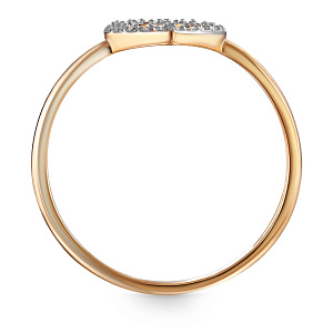 Кольцо из красного золота с фианитом