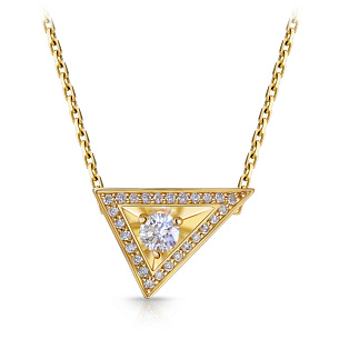 Колье из желтого золота с бриллиантами, плетение якорное