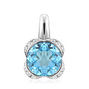 Подвеска из белого золота с бриллиантами, топазом