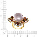 Кольцо из желтого золота с бриллиантами, жемчугом