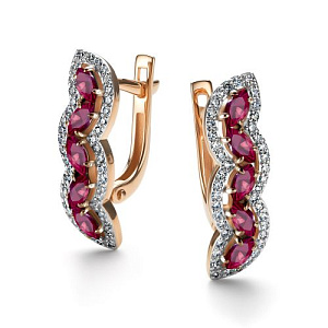 Серьги с английским замком из красного золота