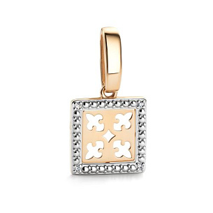 Подвеска из красного золота с бриллиантом