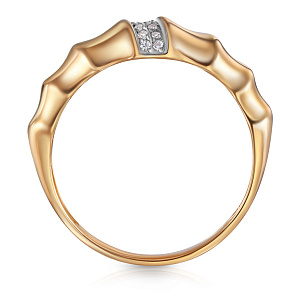 Кольцо из красного золота с фианитом