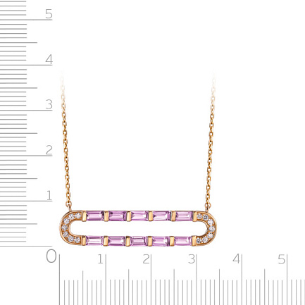 Колье из красного золота с бриллиантами, аметистом