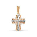 Крест из красного золота с бриллиантами