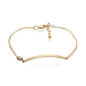 Браслет из желтого золота с бриллиантом