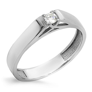 Кольцо из белого золота с бриллиантом