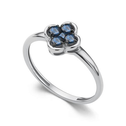 Кольцо из белого золота с сапфирами