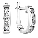 Серьги с английским замком из белого золота с бриллиантами