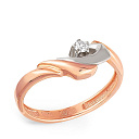 Кольцо из красного золота с бриллиантом