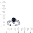 Кольцо из серебра с корундом, фианитом