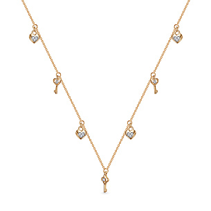 Колье из красного золота с бриллиантом