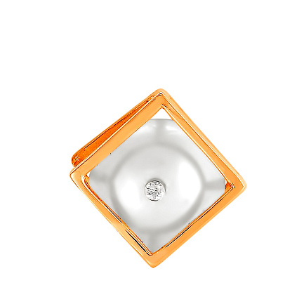 Подвеска из красного золота с жемчугом, фианитом