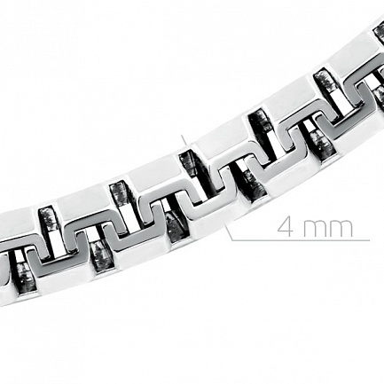 Браслет автомат из серебра, плетение греция