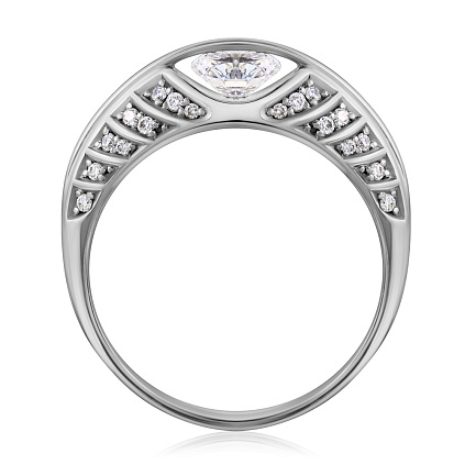 Кольцо из белого золота с бриллиантами