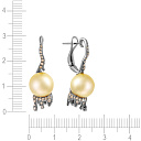 Серьги из золота с бриллиантами, жемчугом