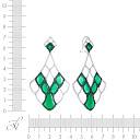 Серьги из серебра с агатом, фианитом