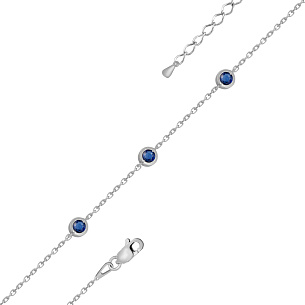 Браслет из белого золота с сапфиром