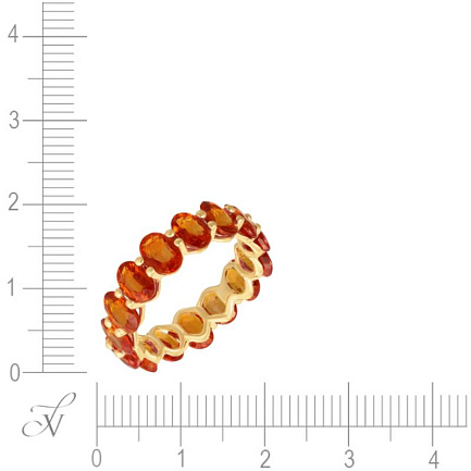 Кольцо из желтого золота с сапфирами