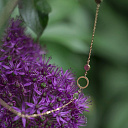 Колье из желтого золота, плетение якорное