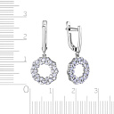 Серьги с английским замком из серебра с фианитом