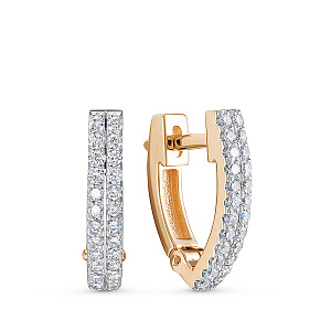 Серьги из красного золота с бриллиантами