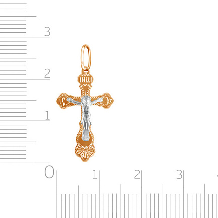 Крест из комбинированного золота