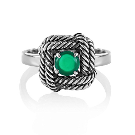 Кольцо из серебра с ониксом