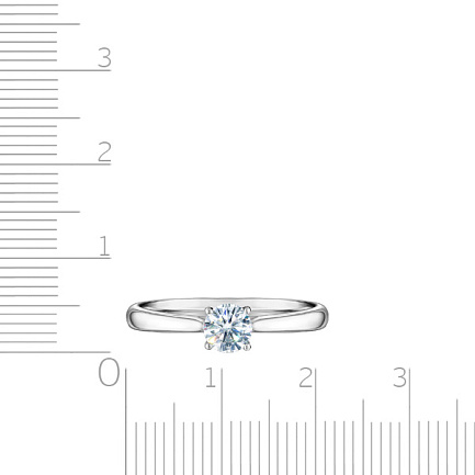 Кольцо из белого золота с бриллиантом