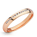 Кольцо обручальное из красного золота с бриллиантами