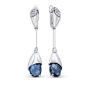 Серьги из белого золота с бриллиантами, топазами