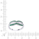 Кольцо из белого золота с бриллиантами, изумрудами