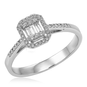 Кольцо из белого золота с бриллиантом