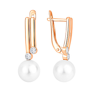 Серьги с английским замком из красного золота