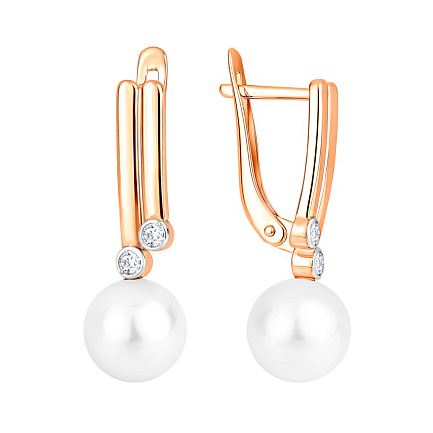 Серьги с английским замком из красного золота