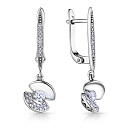 Серьги с английским замком из белого золота с бриллиантами