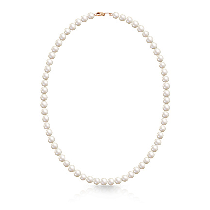 Бусы из красного золота с жемчугом