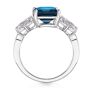 Кольцо из белого золота с топазом