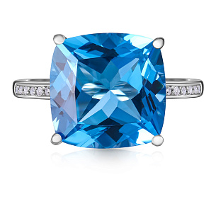 Кольцо из белого золота с бриллиантом