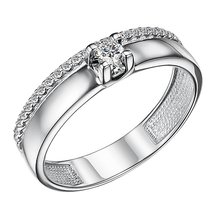 Кольцо из белого золота с бриллиантами